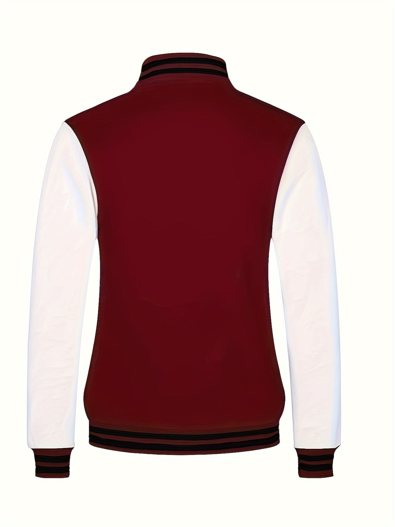 1pc Men'S Casual Polyester Baseball Jacket with Slight Stretch, Knit Fabric, Button Closure, Regular Fit, Print Pattern, Baseball Collar, Fall/Winter Outerwear