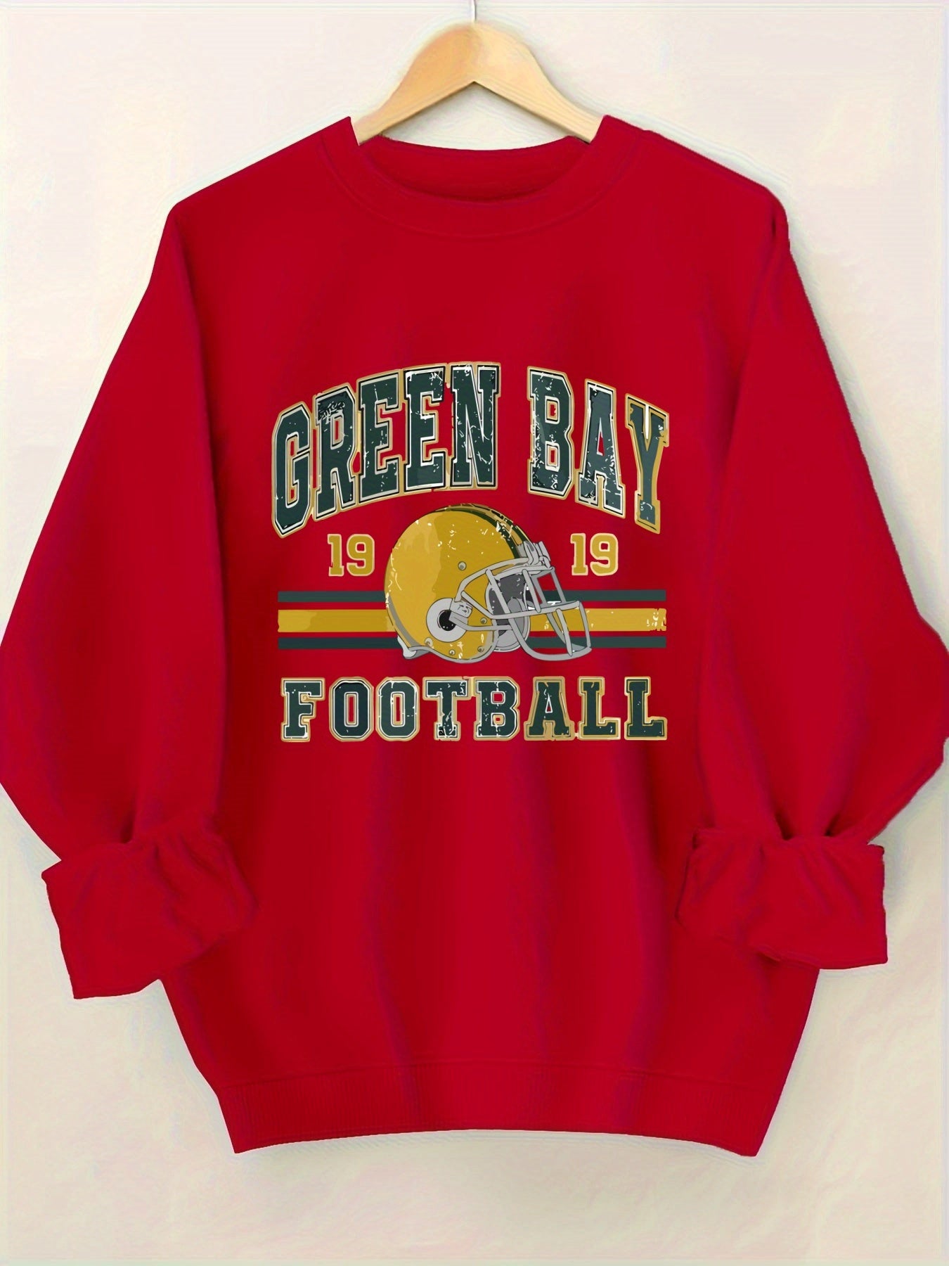 Letter Print Crew Neck Casual Sweatshirt, Polyester 100% Women'S Clothing for Fall & Spring
