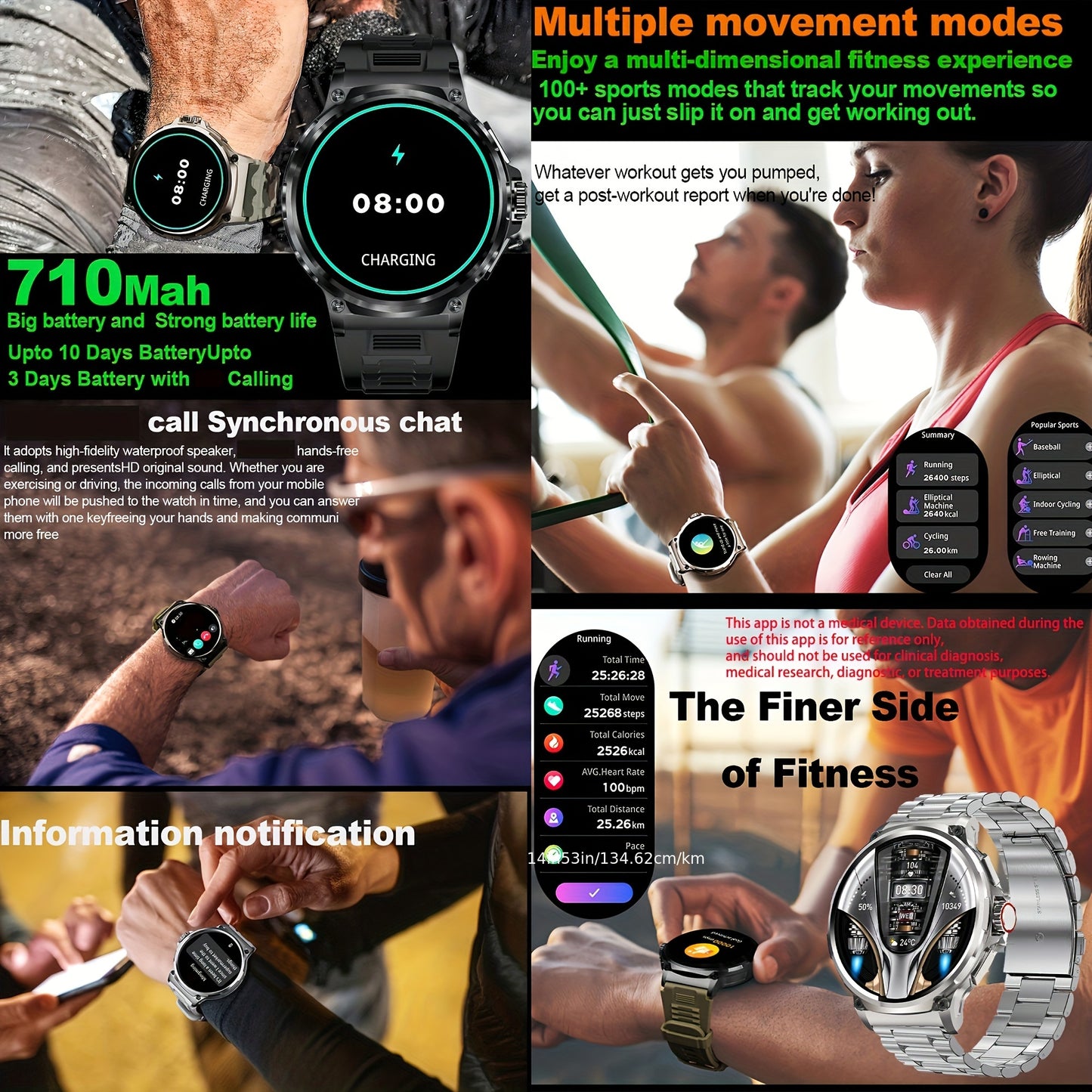 Aviwogr Men'S Smartwatch (For Answering/Making Calls), a Fitness Smartwatch Compatible with Android And Iphone, Featuring a 4.7cm Monitor, Calorie Tracking, Integrated Calling, Wireless Calling Capabilities, Fitness Tracking,