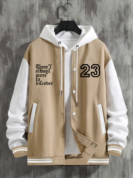 Men'S Stylish Jacket with 23 Letters in a Colorful Campus Style - Sports Baseball Jacket - Does Not Include Inner Wear And Hat - Starry OBM