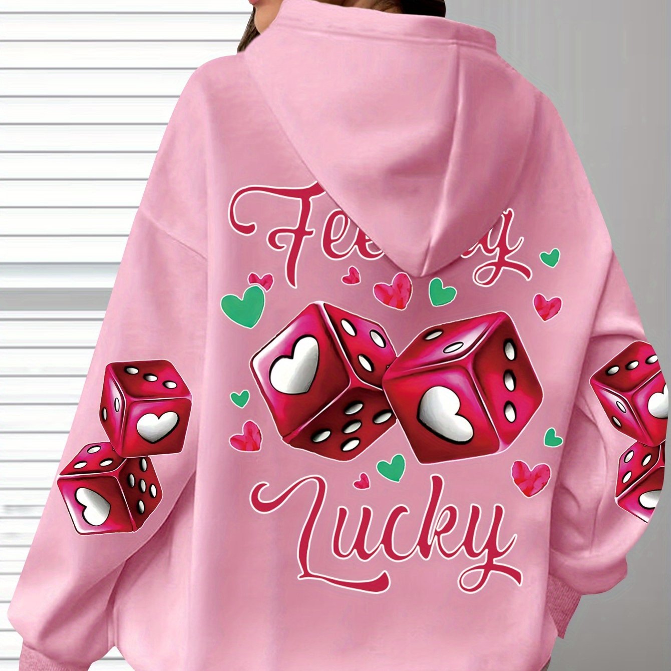 Targeted-Hit Extension] Hoodie with Long Sleeves and Love Letter Print, Casual Plus Size Fashion Hoodie