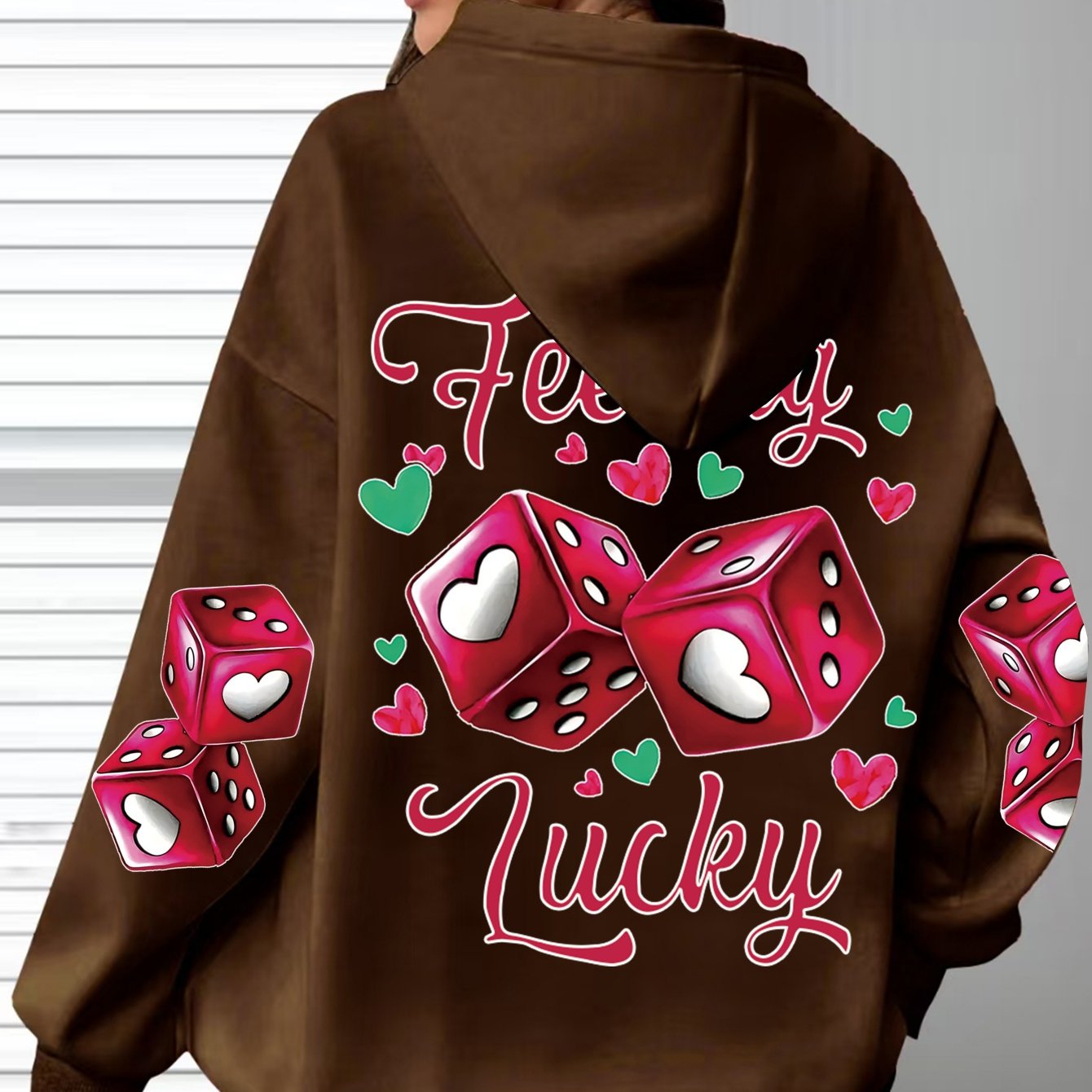 Targeted-Hit Extension] Hoodie with Long Sleeves and Love Letter Print, Casual Plus Size Fashion Hoodie