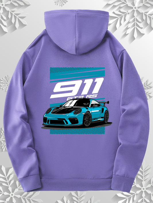 Cartoon sports car style hoodie | Cool racing car print design on the back, simple front, paying tribute to the classics, 9 colors to freely match, the best choice for car enthusiasts!
