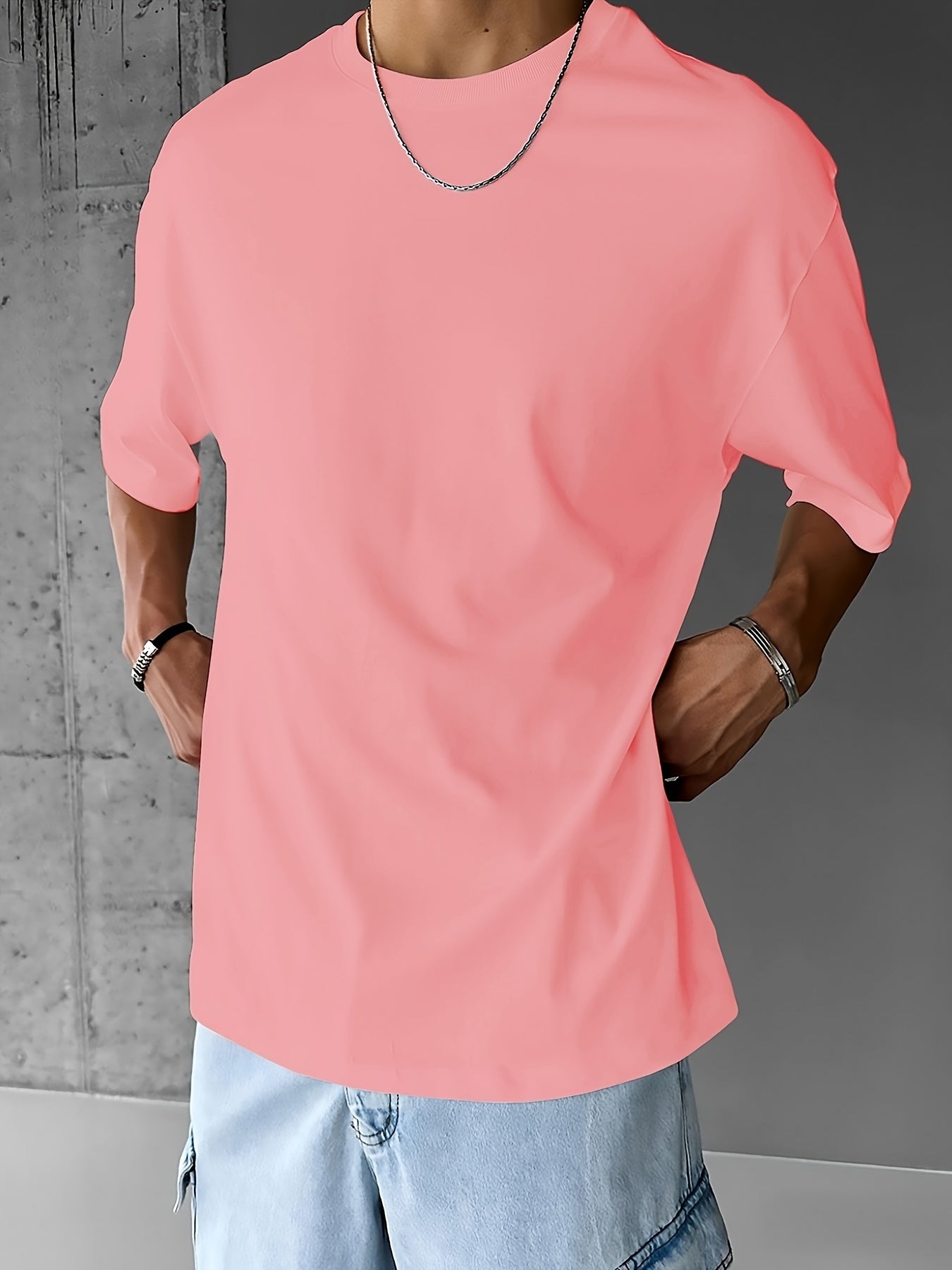 Men's Art Life Printed T-Shirt, Casual Loose Fit Round Neck Short Sleeve Tee, Polyester Blend, Vintage Oil Painting & Lettering Design, Summer Fashion Top for Men