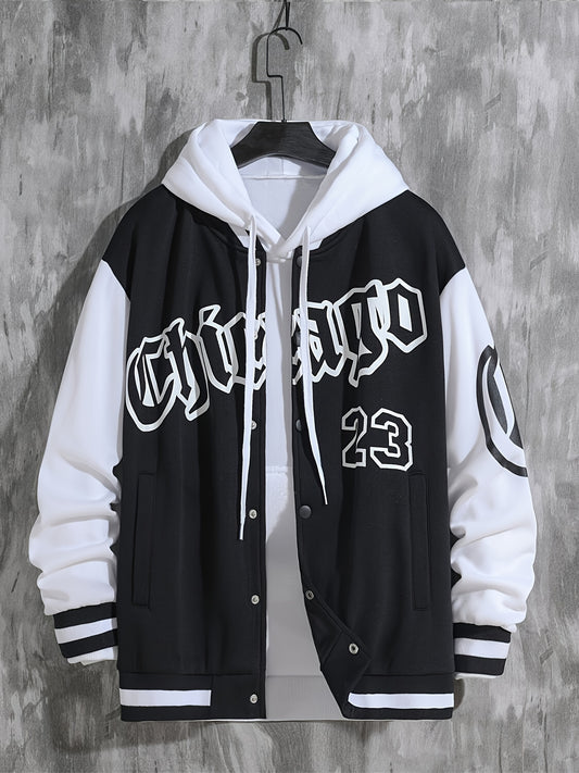 Spring And Autumn Street Men's Fashion Trend Loose Casual Baseball Uniform Jacket, Suitable For Outdoor And Dating
