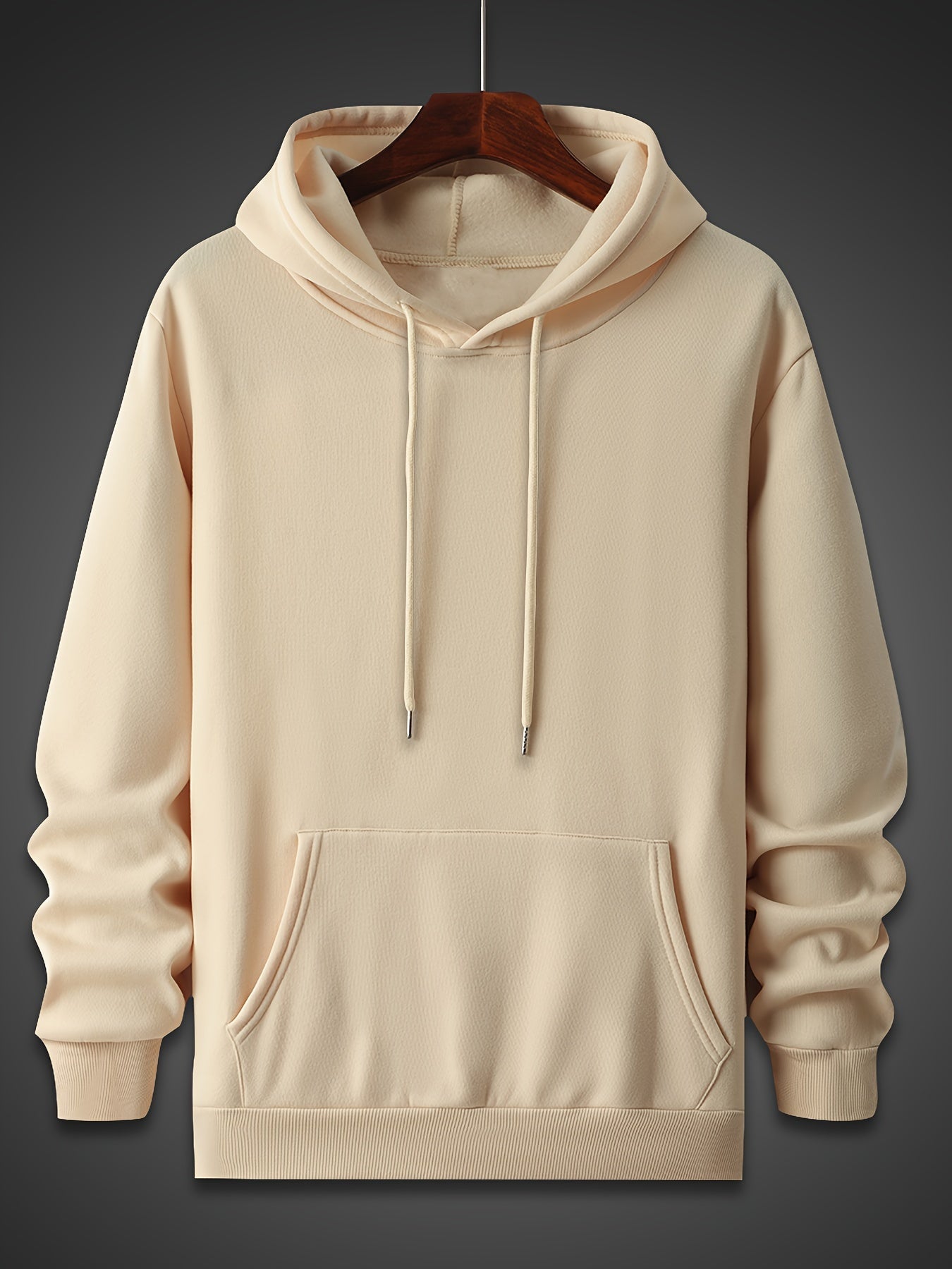 MAKE MONEY NOT FRIENDS Print Kangaroo Pocket Hoodie, Casual Long Sleeve Hoodies Pullover Sweatshirt, Men's Clothing, For Fall Winter