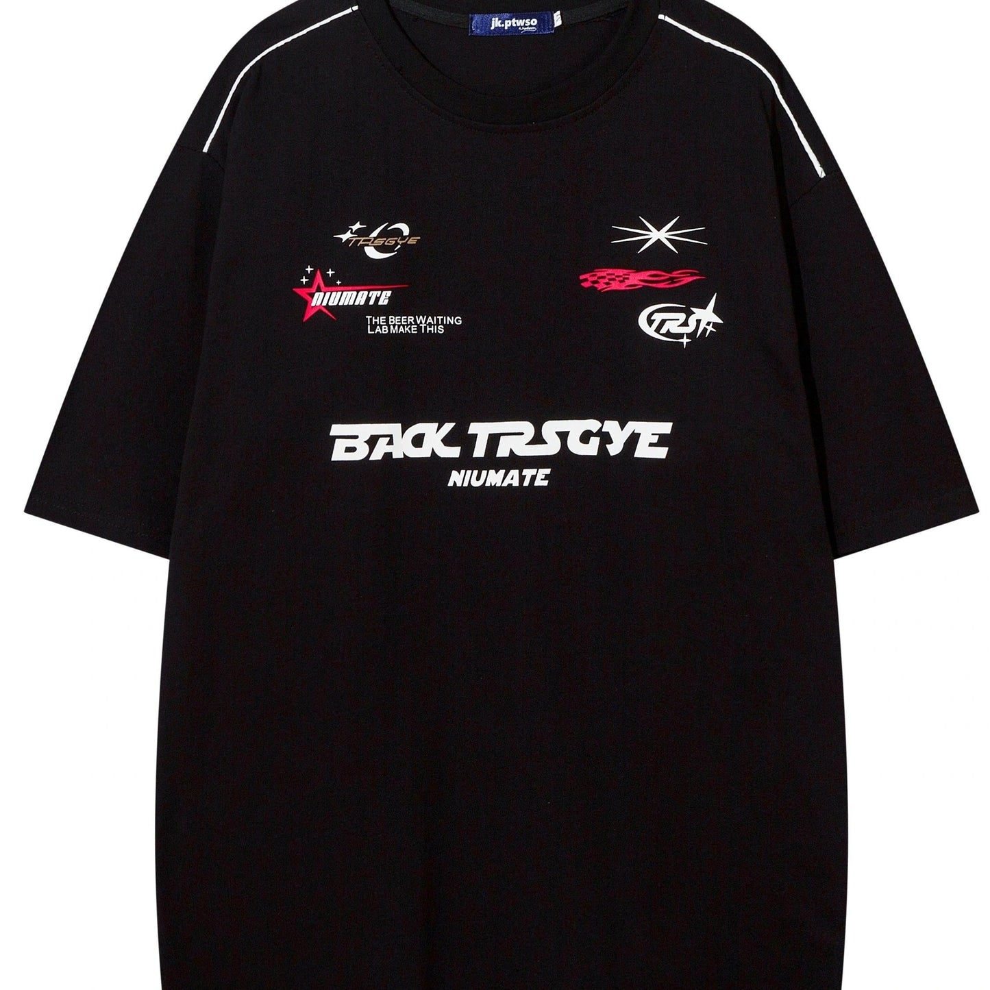 Men's Trendy Oversized Crew Neck Graphic Short Sleeve T-shirt With Fancy Print, Street Style For Summer Wear