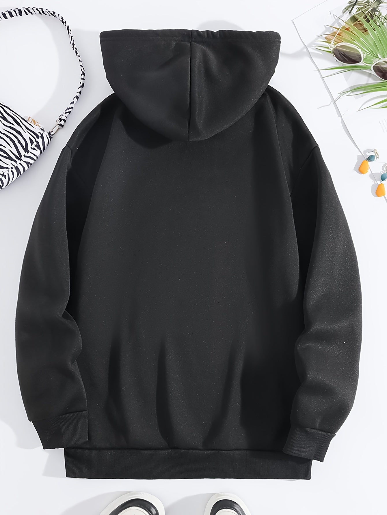 Women'S Cartoon Bear Print Hoodie, Soft Stretch Polyester Pullover with Pocket, Casual Regular Fit, All-Season Beachwear, Knitted with Hood, Autumn/Winter Fashion Sweatshirt