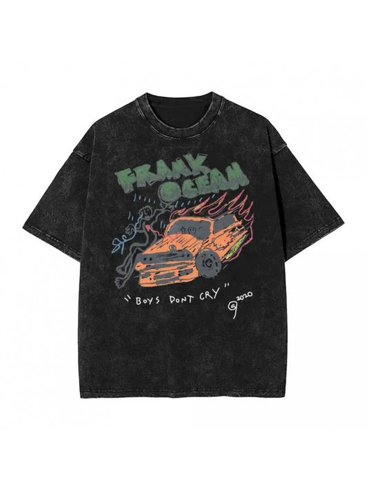 Vintage Oversized T-Shirts Featuring Frank'S Boys Don'T Cry, Perfect for Hip Hop Fans And Streetwear Enthusiasts, Suitable for Both Men And Women.