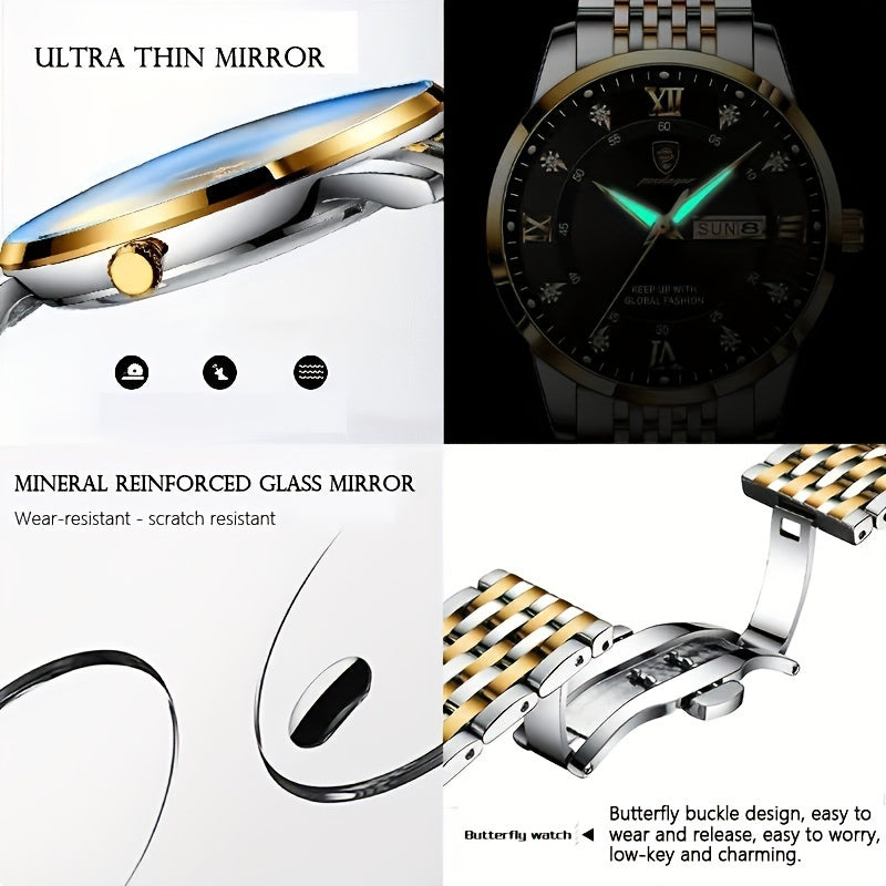 Men's Stylish Quartz Watch - 1 Piece, Elegant Timepiece for Formal Occasions