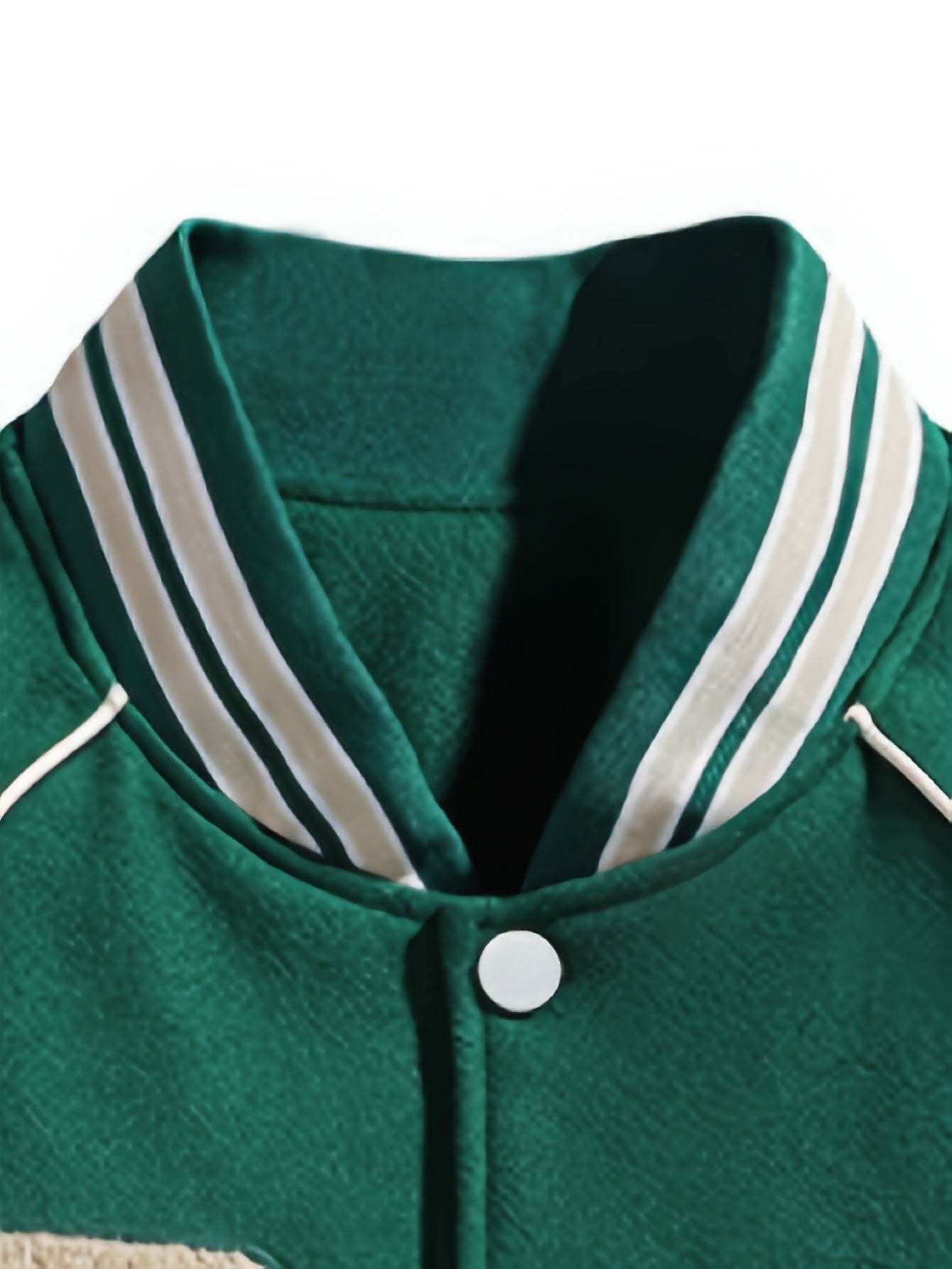 Men's Color Matching Letters Embroidery Striped Baseball Jacket With Pockets, Casual Baseball Collar Button Up Long Sleeve Varsity Jacket For Outdoor