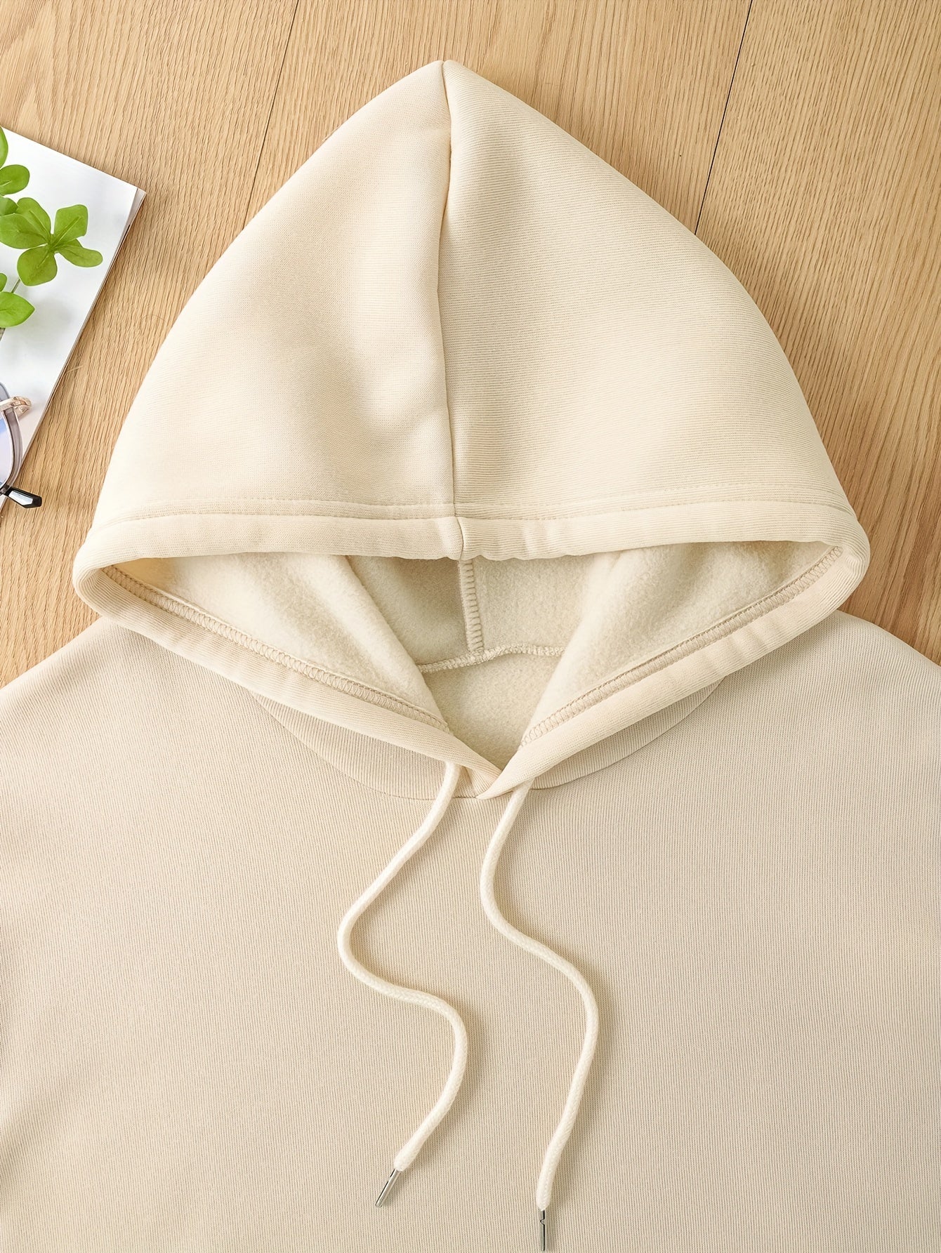 Ladies Fashion Hoodie: Relaxed Style, Polyester Material, Knit Fabric, All Seasons, No Detail, Letter Pattern