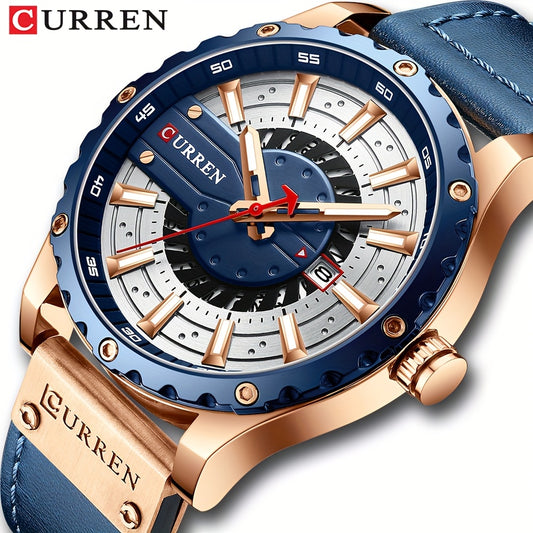 CURREN Men'S Watch, a High-End Casual Quartz Timepiece with a Simple Sporty Design And Calendar Feature.