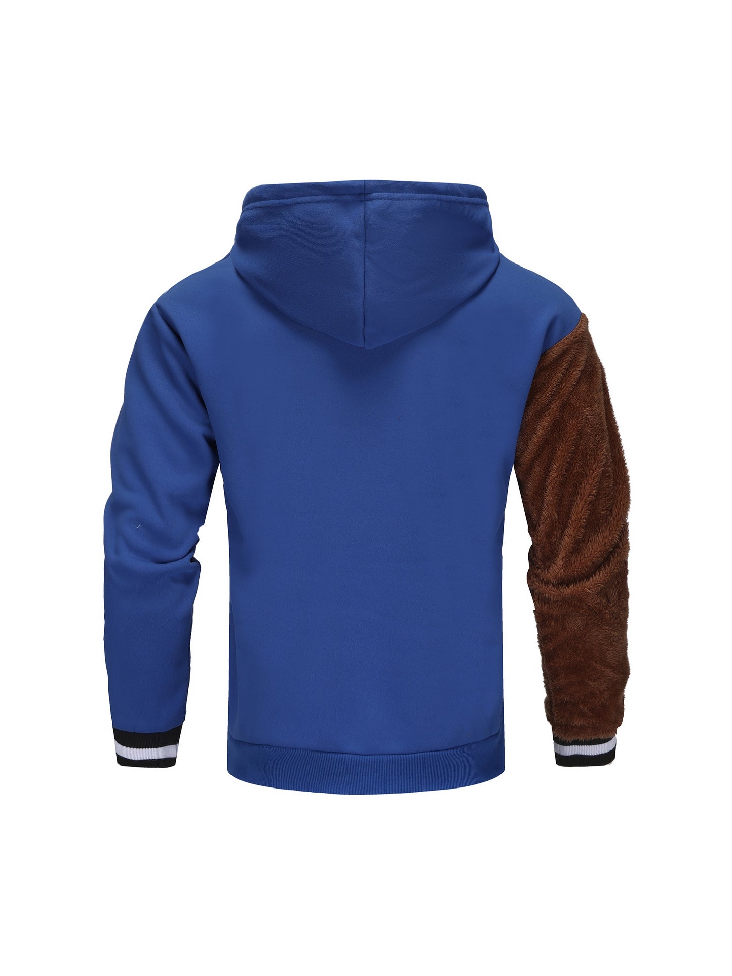 Men's Color Block Bruin Graphic Print Hoodie, Casual Long Sleeve Hooded Sweatshirt For Fall Winter Outdoor