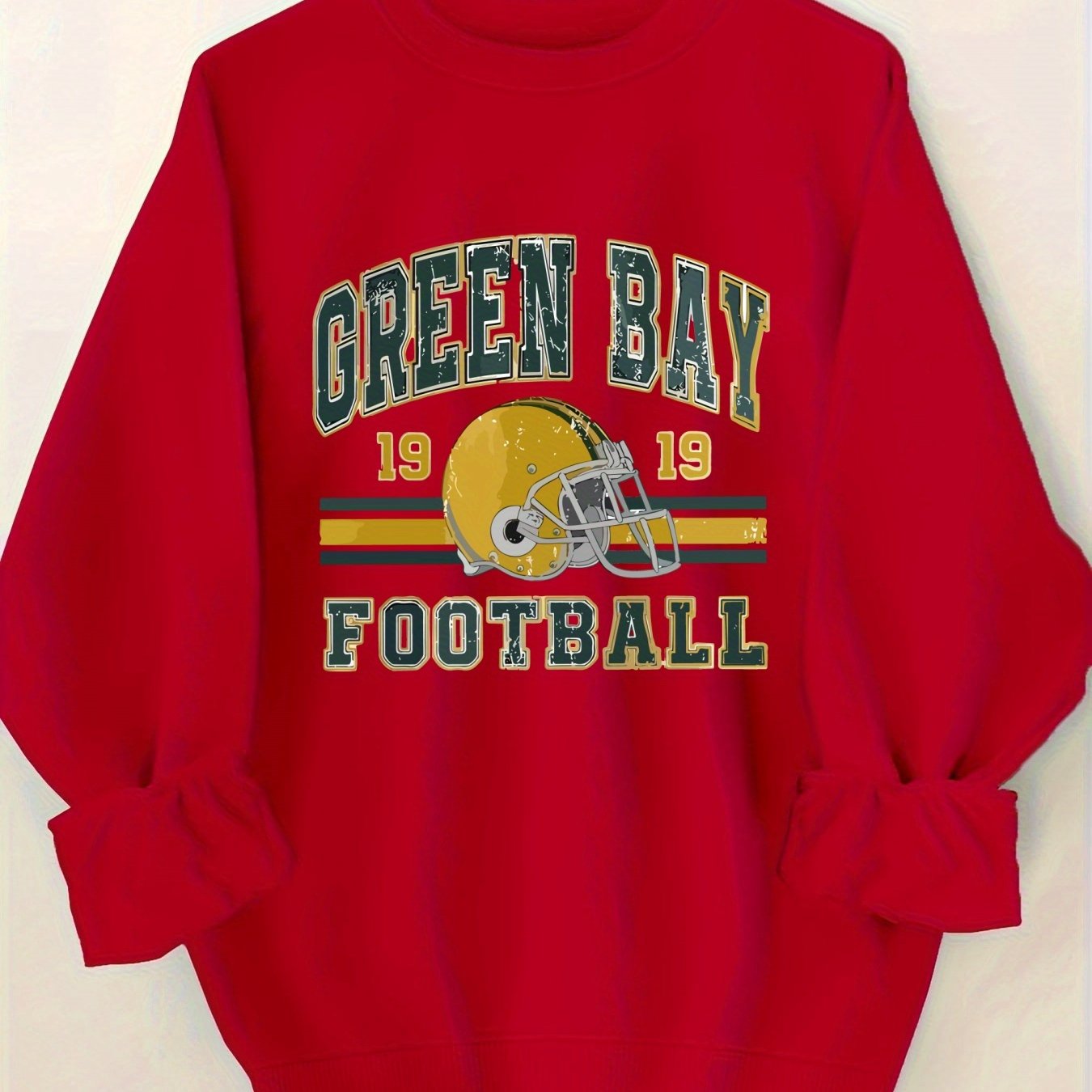 Letter Print Crew Neck Casual Sweatshirt, Polyester 100% Women'S Clothing for Fall & Spring