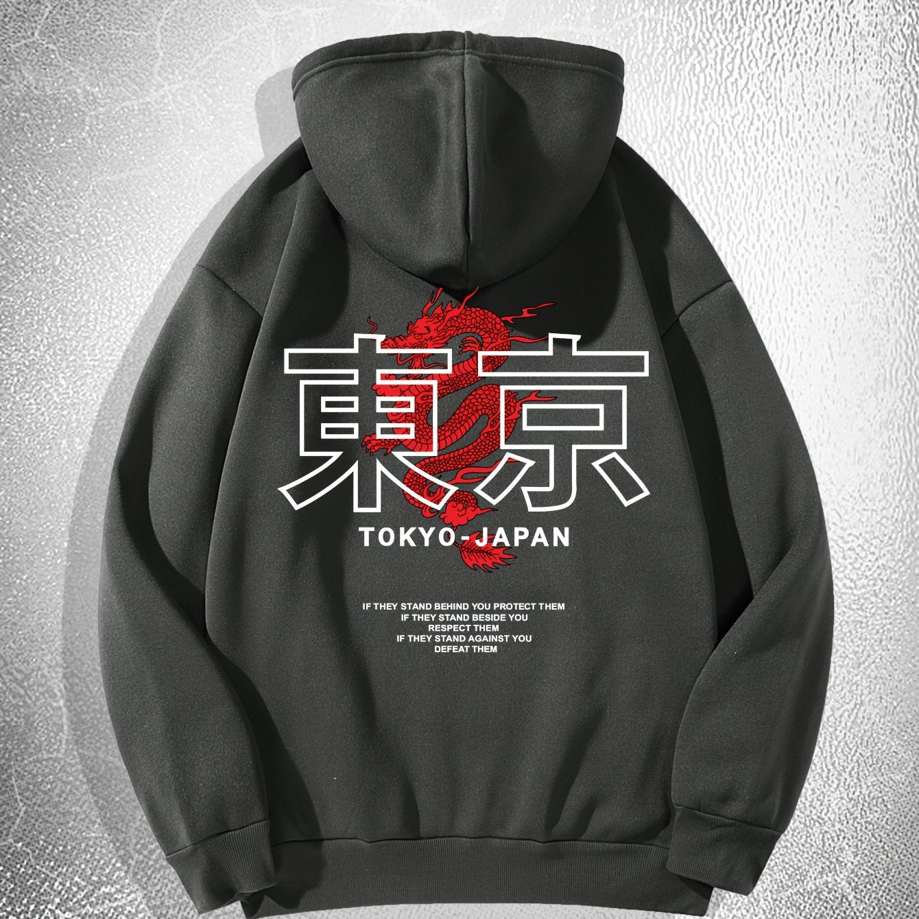 Tokyo Print Hoodie, Cool Hoodies For Men, Men's Casual Graphic Design Hooded Sweatshirt Streetwear For Winter Fall, As Gifts