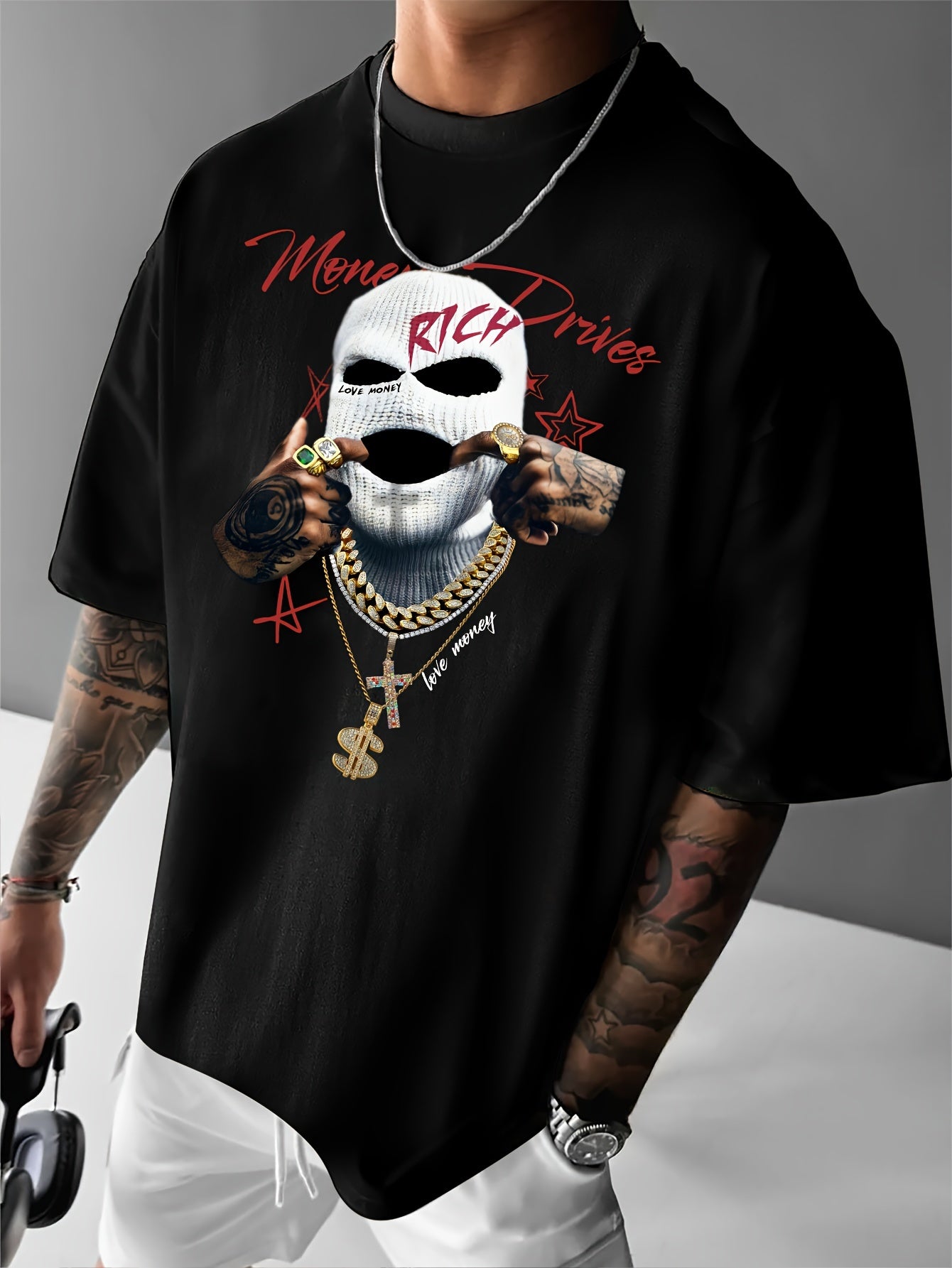 Men's Fashion Y2K Big Head Pattern Print Casual Loose Short Sleeve T-shirt