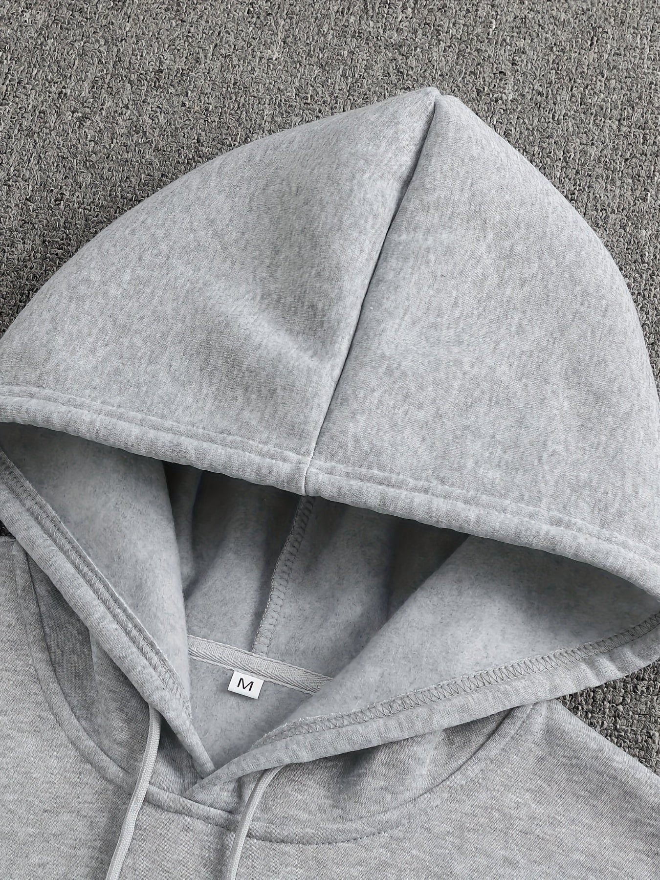 Comfort King, Men's Casual Letter Print Hoodie with Kangaroo Pocket - Cozy Fleece Pullover for Fall & Winter, Stylish Drop Shoulder Design