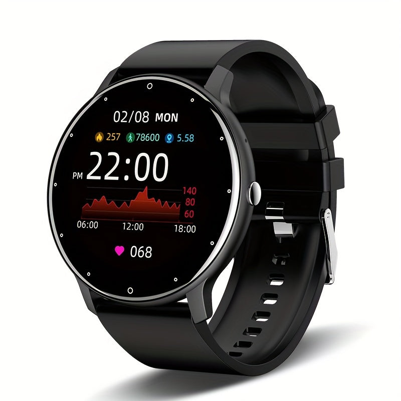 LIGE Smart Watch for Men & Women, Sports Multifunction,, Full Touch Screen, Zinc Alloy Case, Stainless Steel Strap, Digital Display, Date Feature, Rechargeable Lithium Polymer Battery, Compatible with Android & iOS, Round Dia