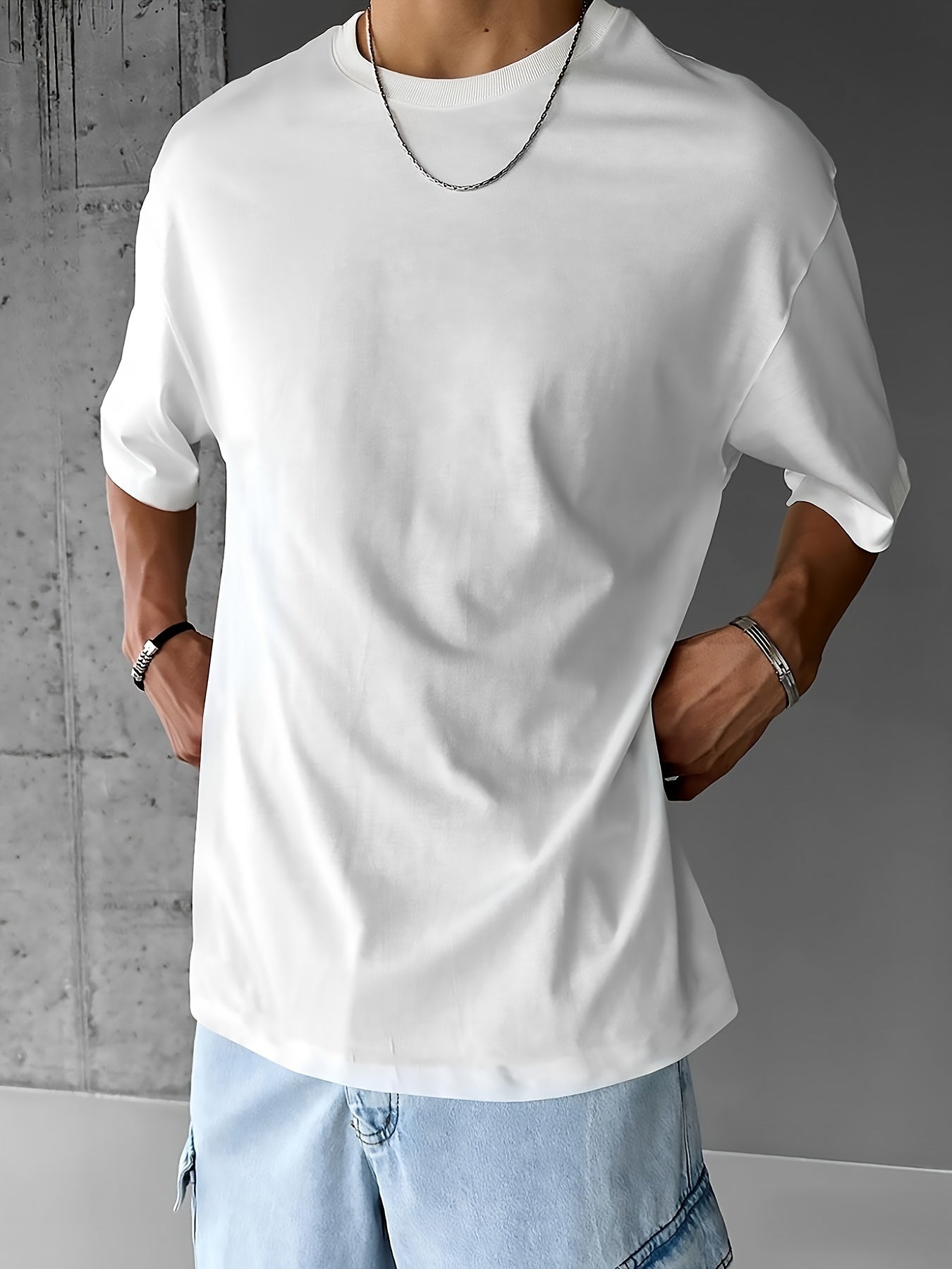 Men's Art Life Printed T-Shirt, Casual Loose Fit Round Neck Short Sleeve Tee, Polyester Blend, Vintage Oil Painting & Lettering Design, Summer Fashion Top for Men