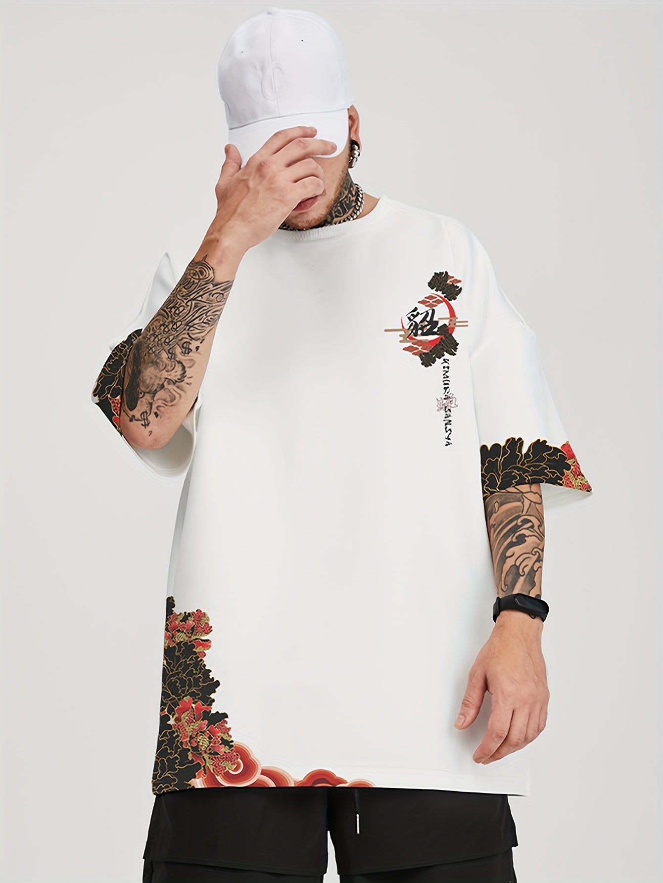 Men's Loose Beauty Graphic Print T-shirt, Casual Short Sleeve Crew Neck Tee, Men's Clothing For Summer Outdoor