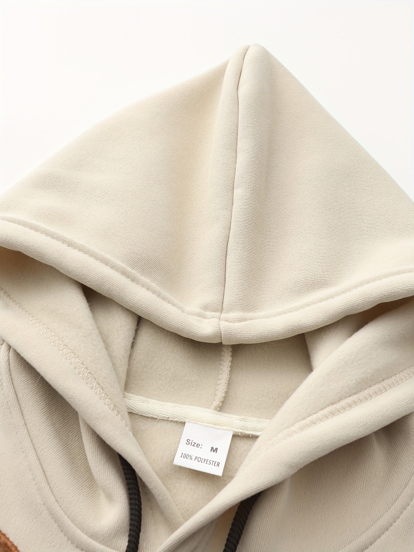 Men's Color Block Bruin Graphic Print Hoodie, Casual Long Sleeve Hooded Sweatshirt For Fall Winter Outdoor