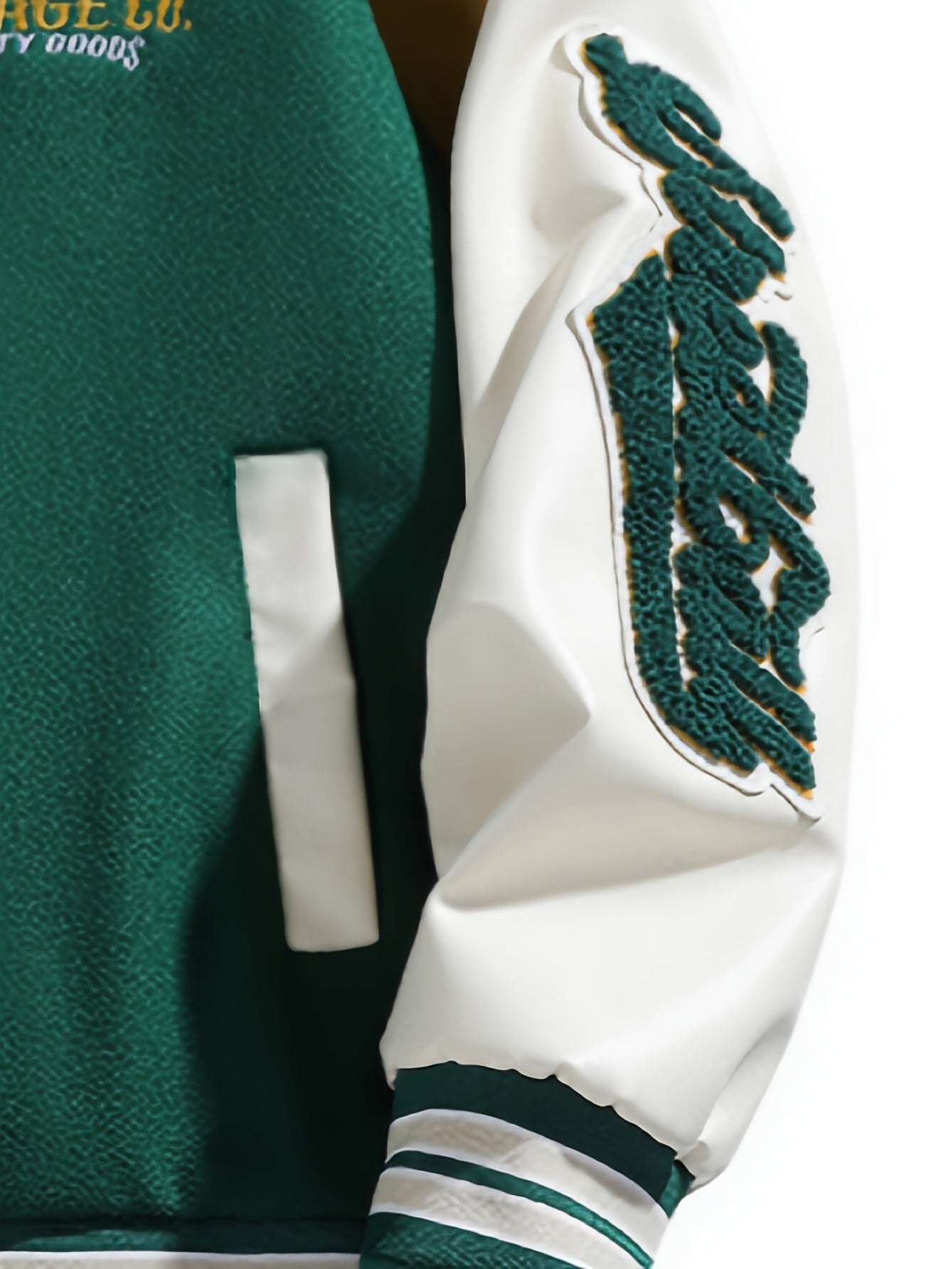 Men's Color Matching Letters Embroidery Striped Baseball Jacket With Pockets, Casual Baseball Collar Button Up Long Sleeve Varsity Jacket For Outdoor