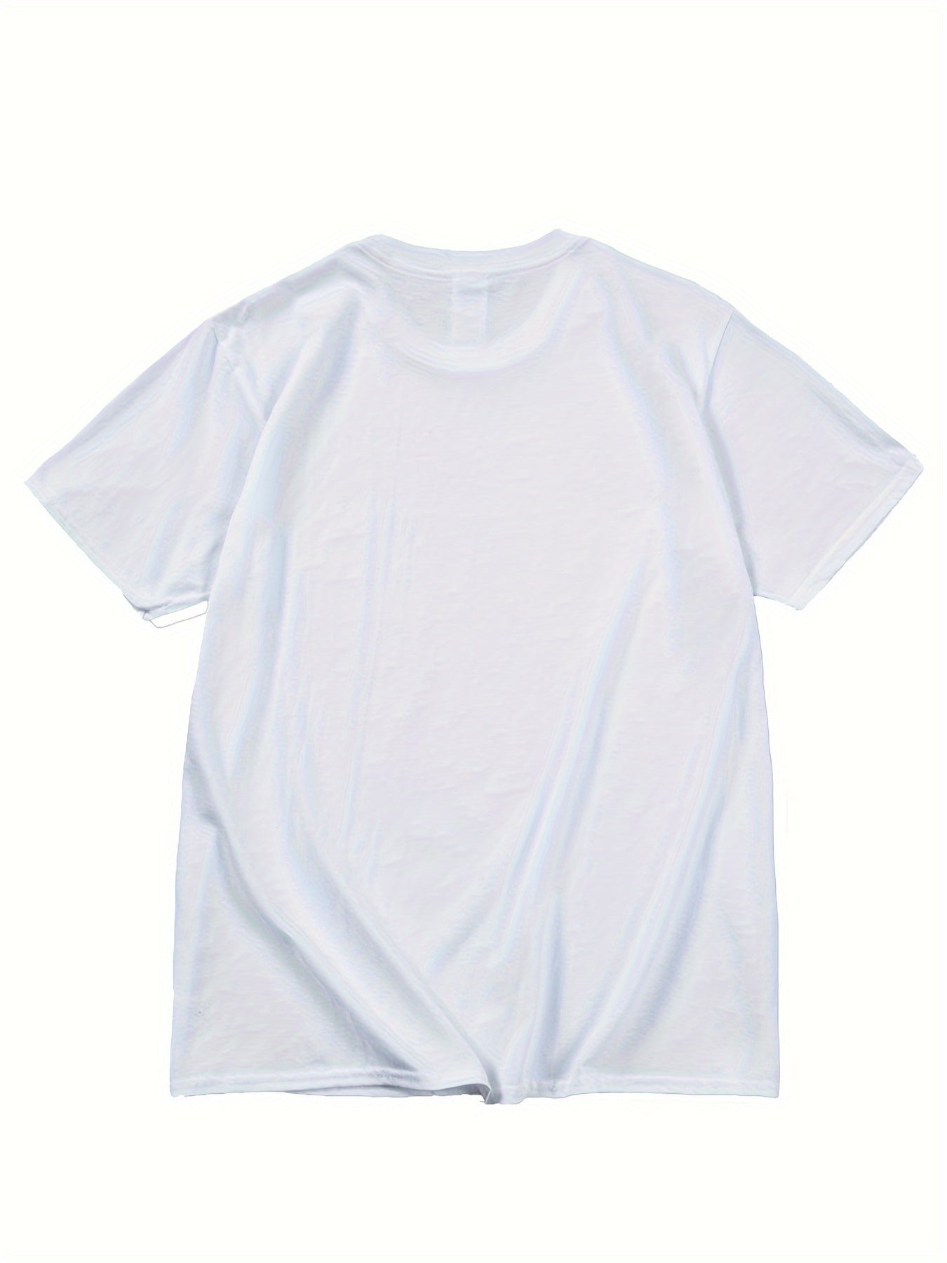 Unisex Abstract Geometric Graphic Print Letter Casual T-Shirt | Cotton Blend Short Sleeve Crew Neck Tee | 50% Cotton 50% Polyester Casual Wear | Digital Heat Transfer Knit Fabric Top - Slight Stretch, Regular Fit, 190gsm