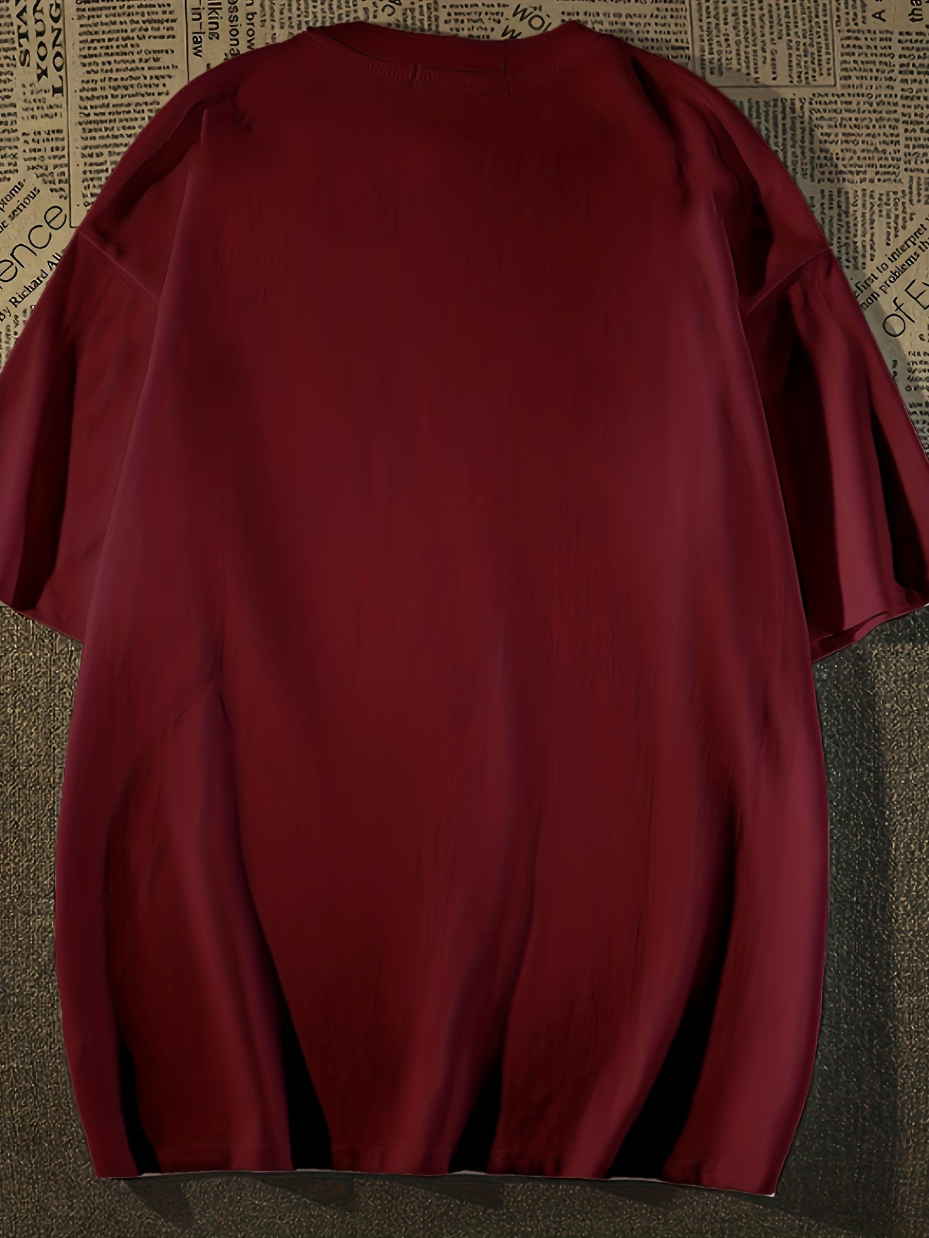 Men's Vintage-Inspired Cotton T-Shirt with Unique Print - Loose Fit, Drop Shoulder Design, Round Neck, Non-Transparent - Perfect for Summer