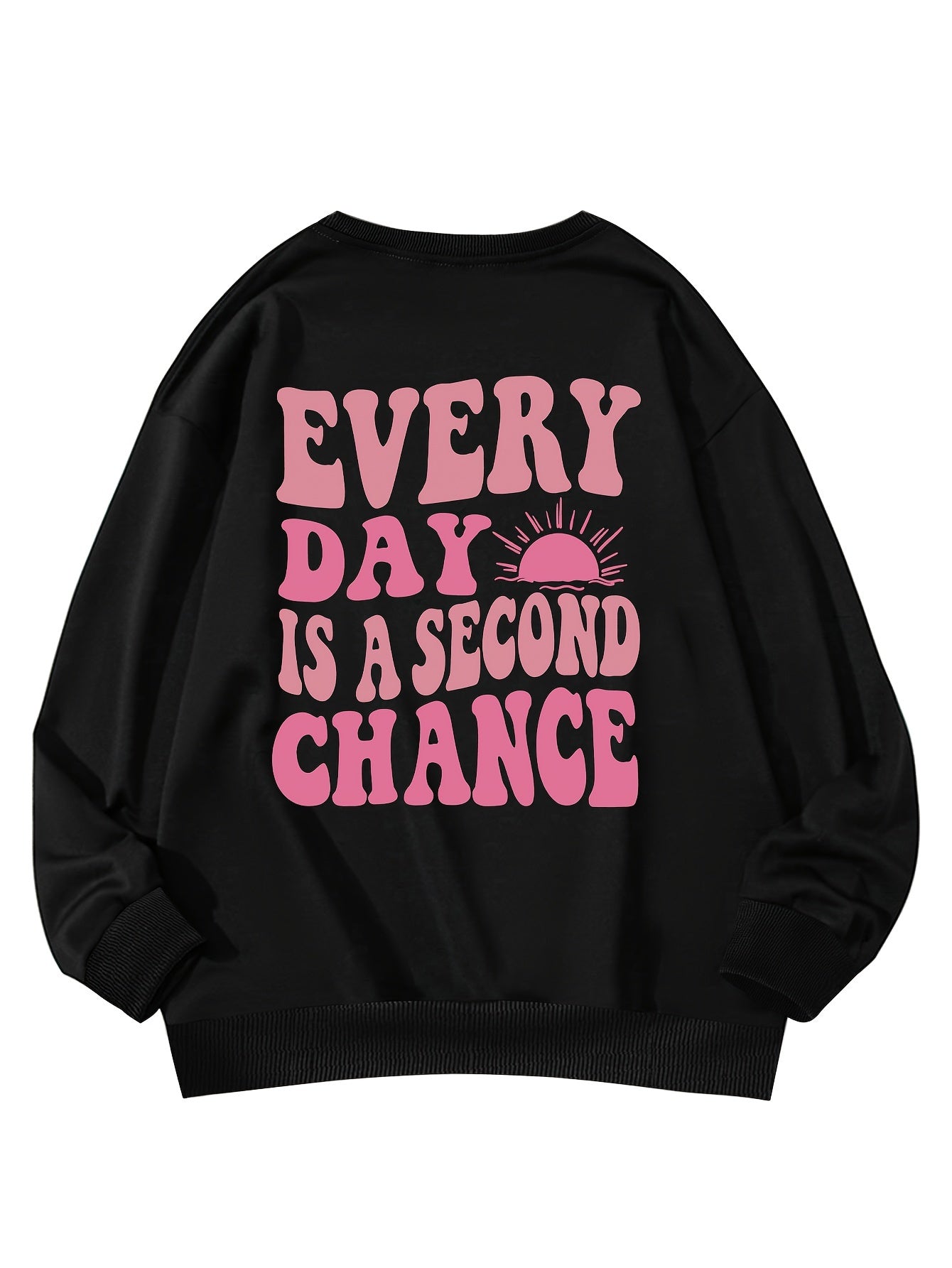 Letter Print Pullover Sweatshirt, Casual Long Sleeve Crew Neck Sweatshirt For Fall & Winter, Women's Clothing